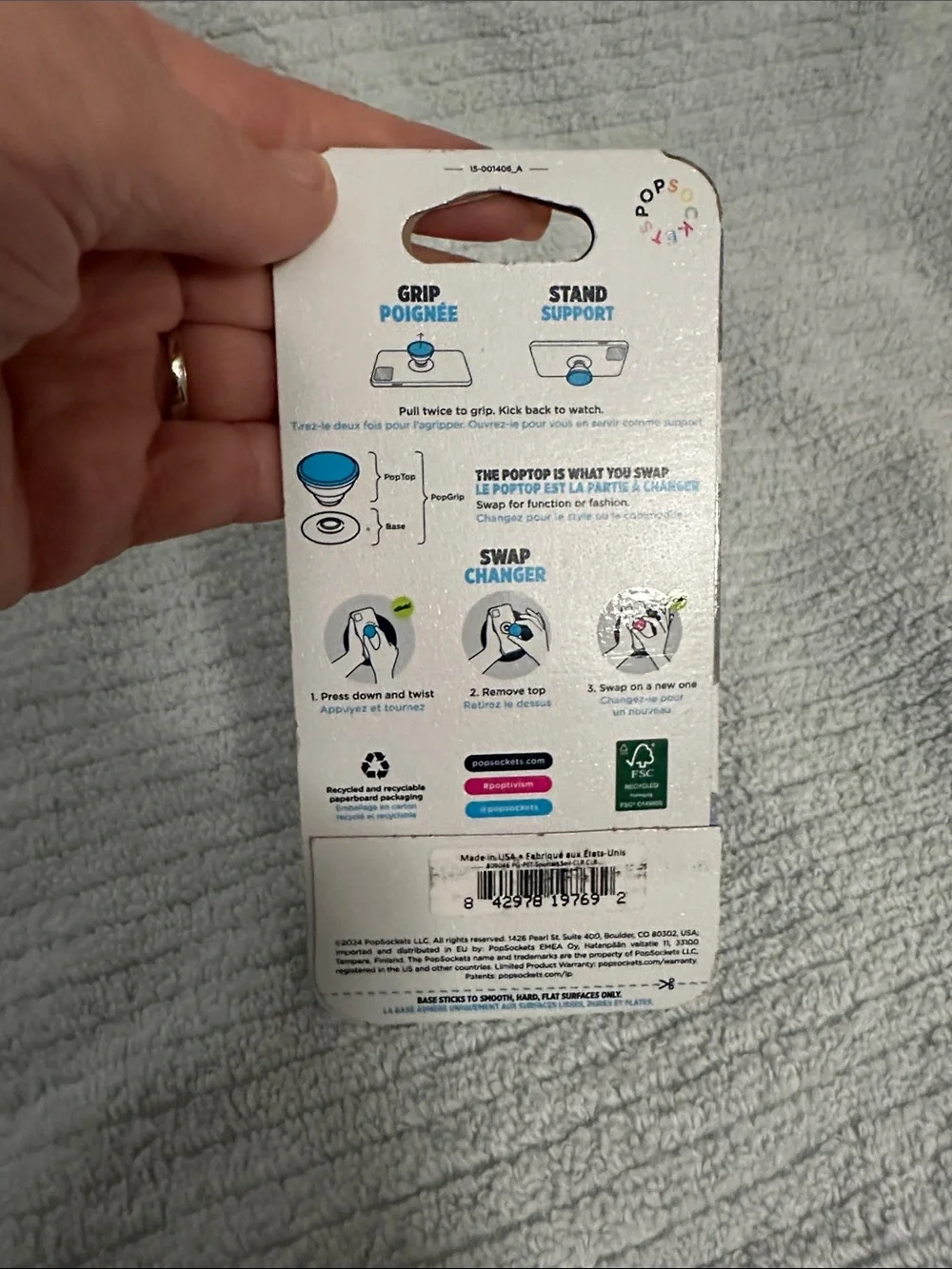 PopSocket PopGrip Phone Grip Brown Speckle Design NWT